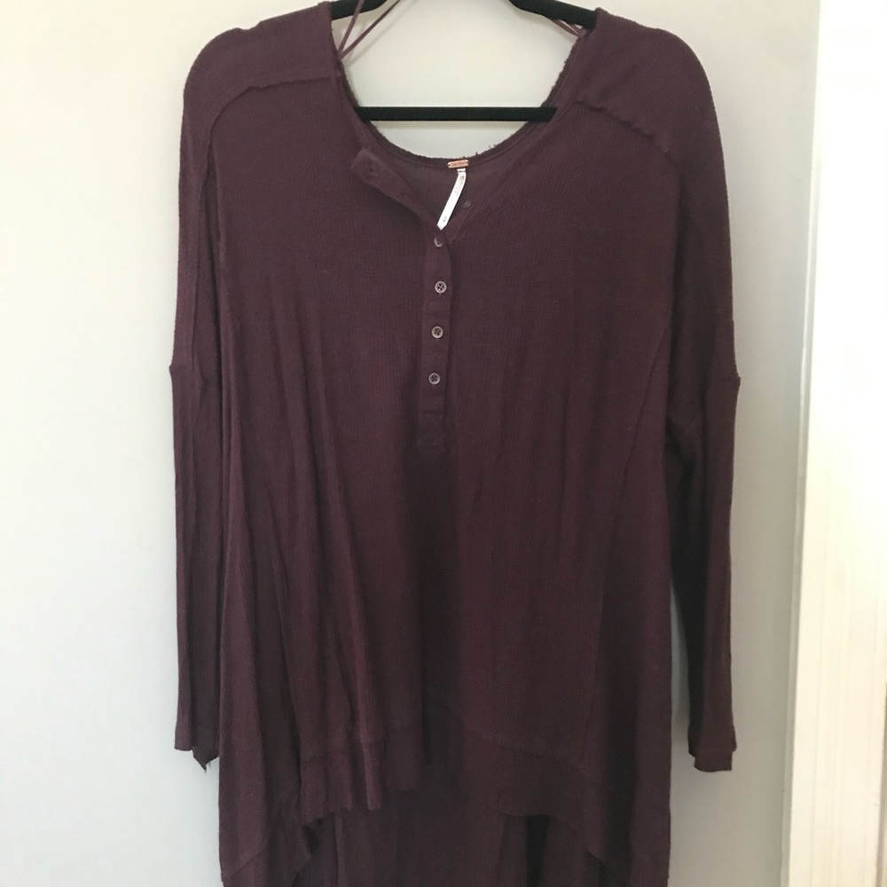 Free People Burgundy Long Sleeve Shirt | Rare |